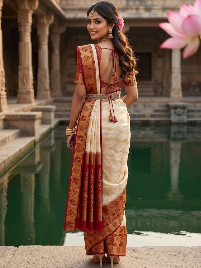 Woven design zari art silk designer kanjeevaram saree