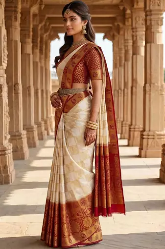 Woven design zari art silk designer kanjeevaram saree