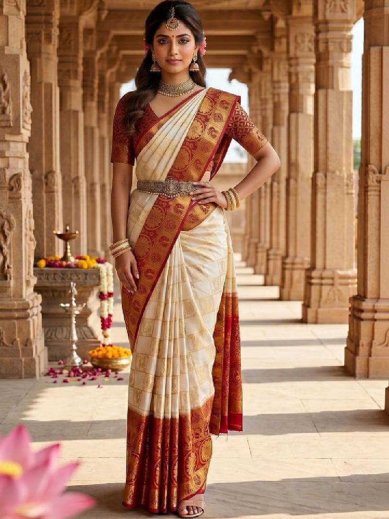 Woven design zari art silk designer kanjeevaram saree