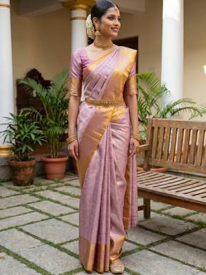 Woven design zari art silk designer kanjeevaram saree 1
