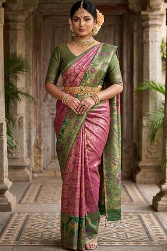 Woven design zari art silk designer kanjeevaram saree