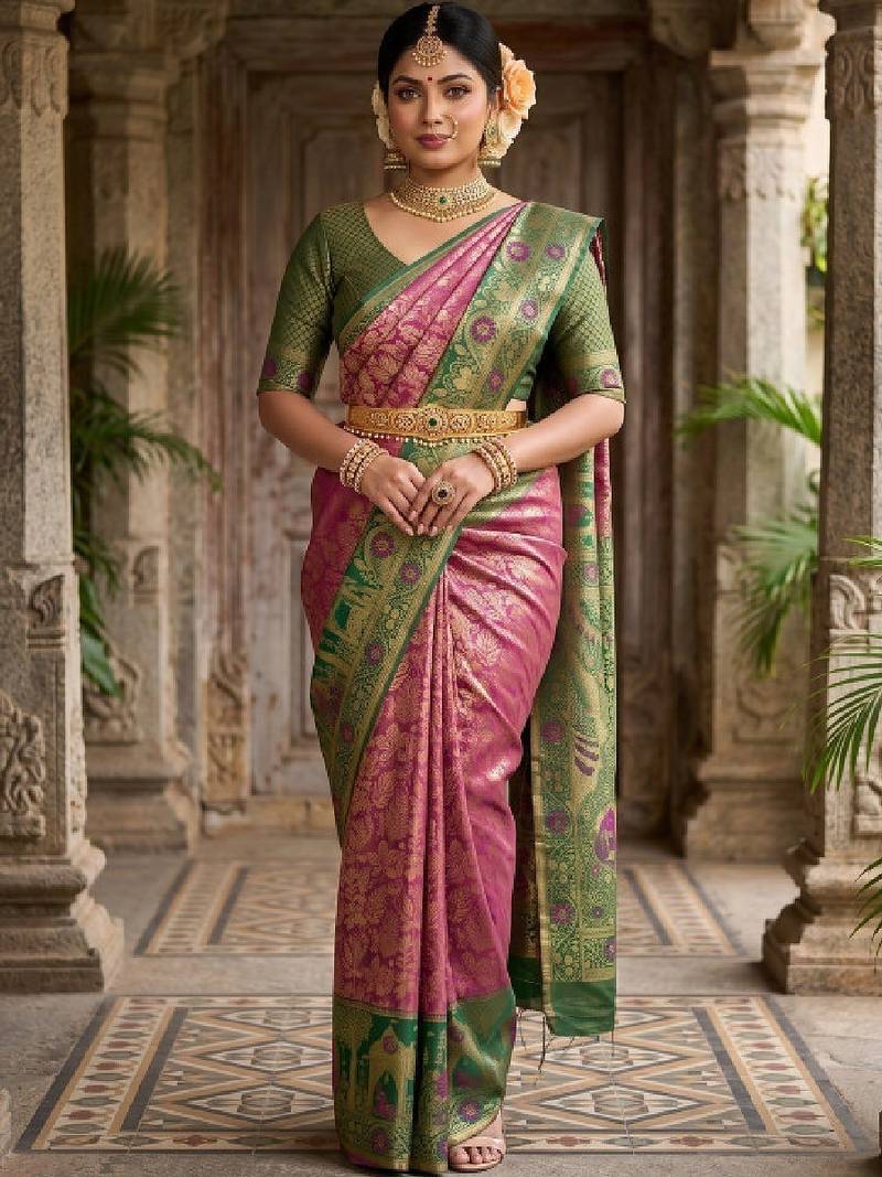 Woven design zari art silk designer kanjeevaram saree