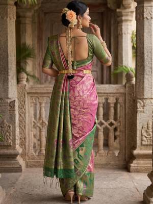Woven design zari art silk designer kanjeevaram saree 2