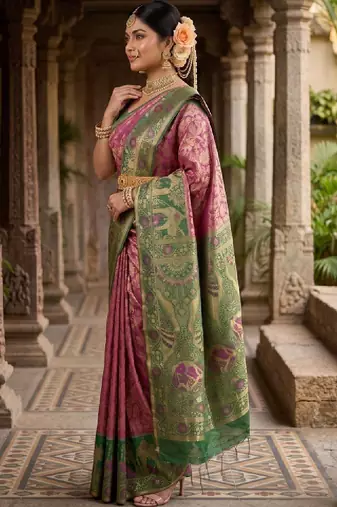 Woven design zari art silk designer kanjeevaram saree