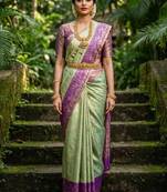 Woven design zari art silk designer kanjeevaram saree