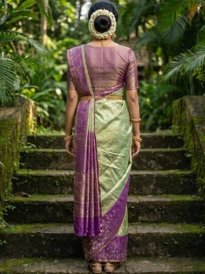 Woven design zari art silk designer kanjeevaram saree 2