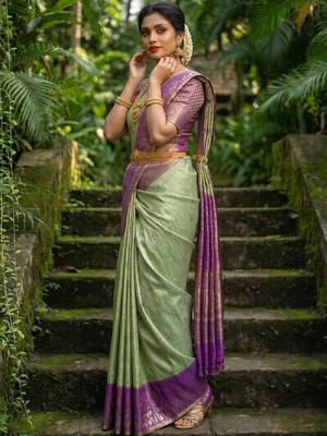 Woven design zari art silk designer kanjeevaram saree 3
