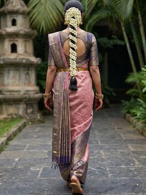 Woven design zari art silk designer kanjeevaram saree 2