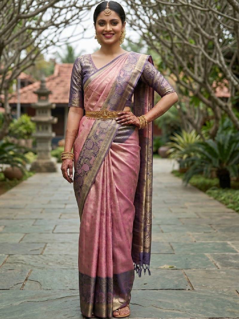 Woven design zari art silk designer kanjeevaram saree