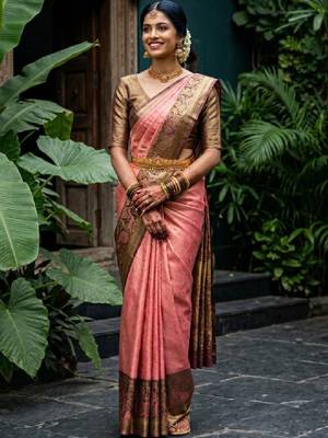 Woven design zari art silk designer kanjeevaram saree 1