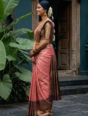 Woven design zari art silk designer kanjeevaram saree 3