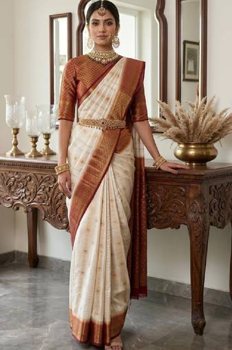 Woven design zari art silk designer kanjeevaram saree