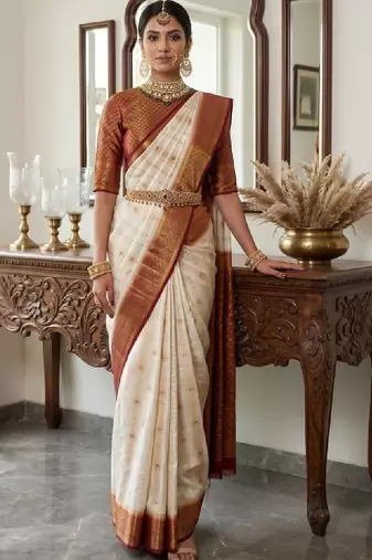 Woven design zari art silk designer kanjeevaram saree