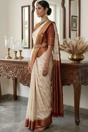 Woven design zari art silk designer kanjeevaram saree