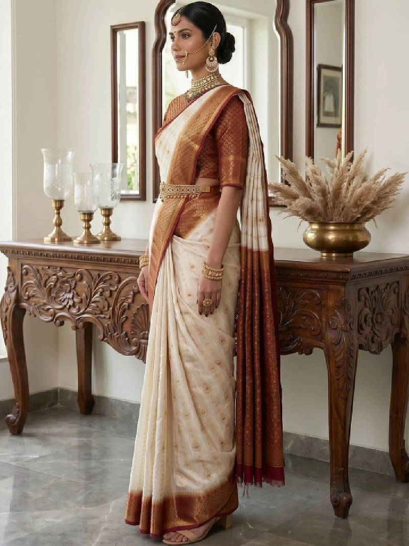 Woven design zari art silk designer kanjeevaram saree