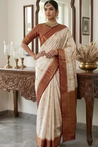 Woven design zari art silk designer kanjeevaram saree