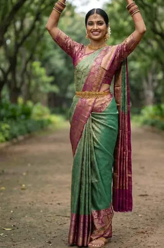 Woven design zari art silk designer kanjeevaram saree