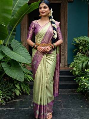 Woven design zari art silk designer kanjeevaram saree 1