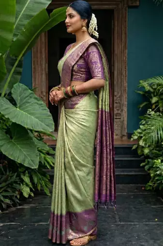Woven design zari art silk designer kanjeevaram saree