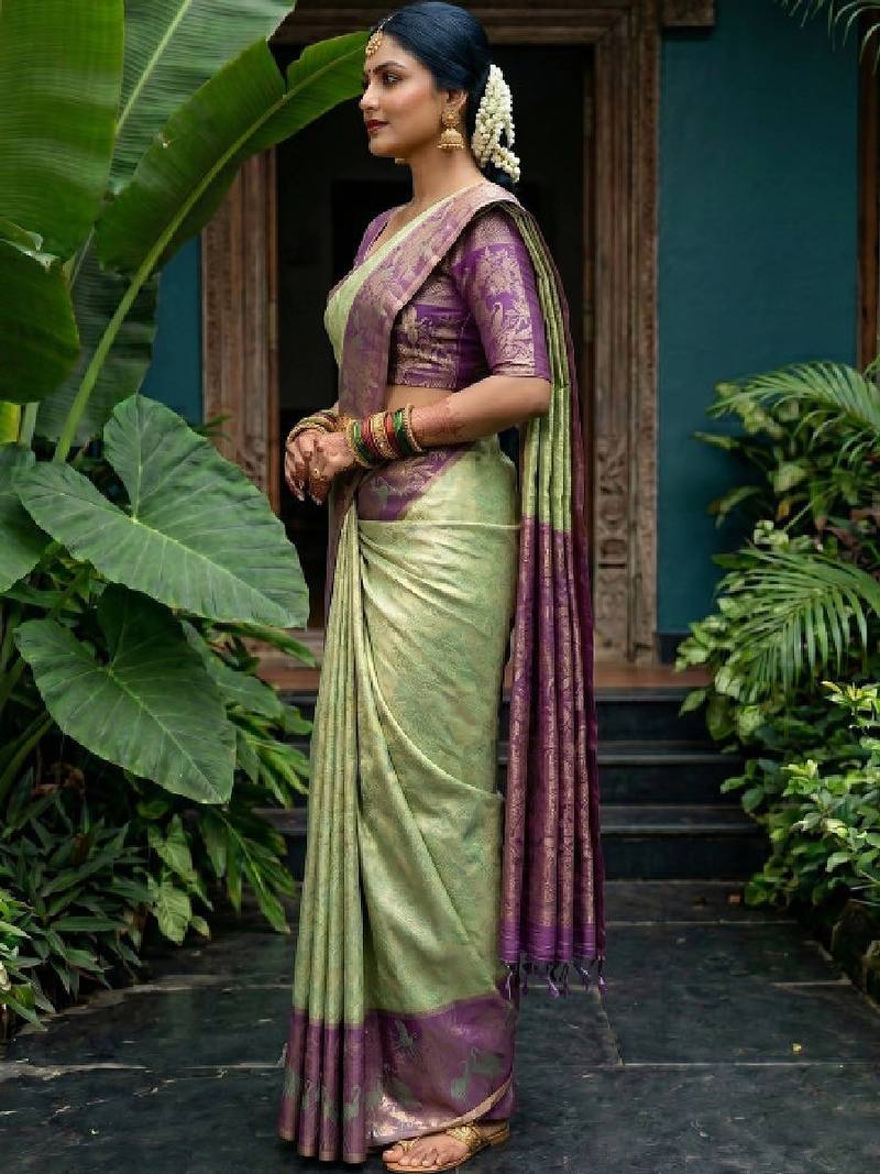Woven design zari art silk designer kanjeevaram saree