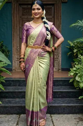 Woven design zari art silk designer kanjeevaram saree