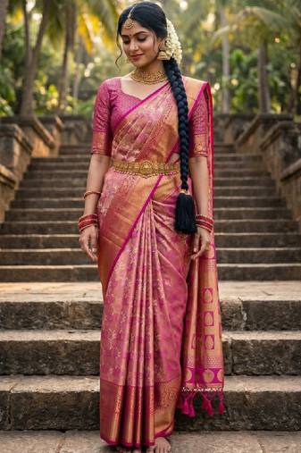 Woven design zari art silk designer kanjeevaram saree