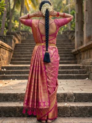 Woven design zari art silk designer kanjeevaram saree 3