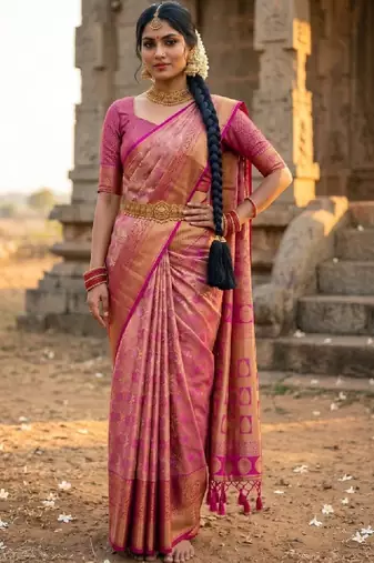 Woven design zari art silk designer kanjeevaram saree