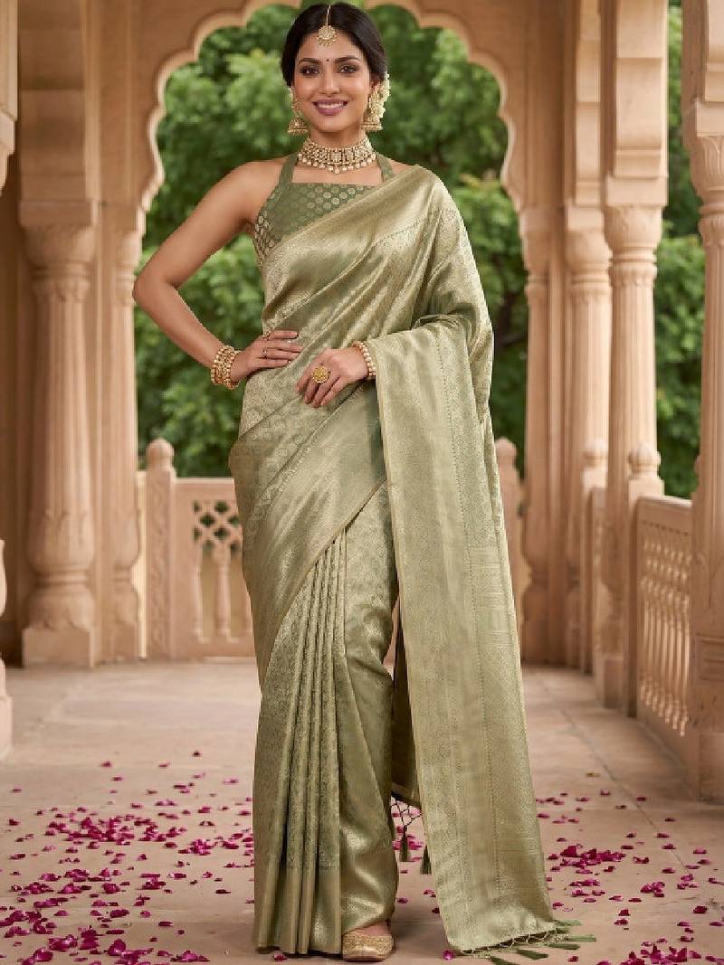 Woven design zari art silk designer kanjeevaram saree