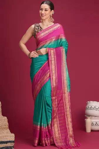 Woven design zari art silk kanjeevaram saree
