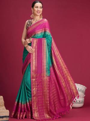 Woven design zari art silk kanjeevaram saree 4