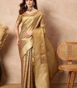 Woven design zari silk blend designer kanjeevaram saree