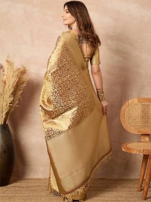 Woven design zari silk blend designer kanjeevaram saree 2