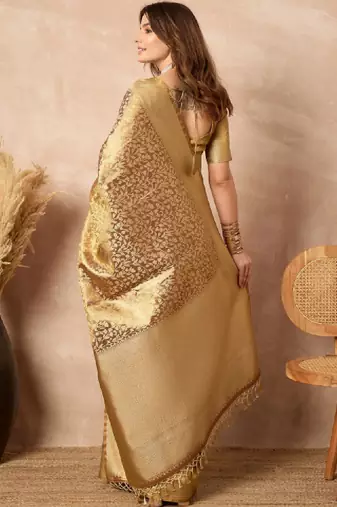 Woven design zari silk blend designer kanjeevaram saree