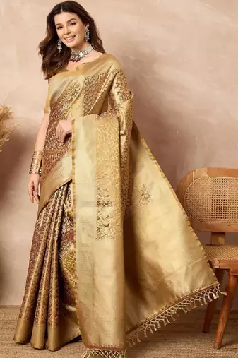 Woven design zari silk blend designer kanjeevaram saree