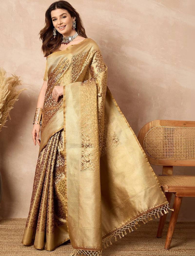 Woven design zari silk blend designer kanjeevaram saree