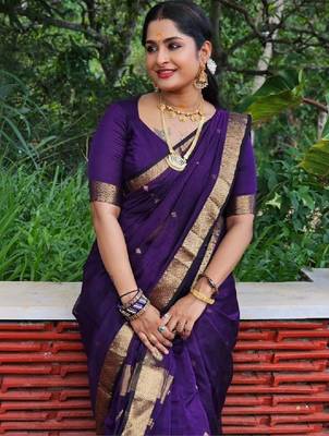 Zari silk blend kanjeevaram saree 2