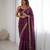 Wine Designer Saree Fendy Silk with Beds Elegance 