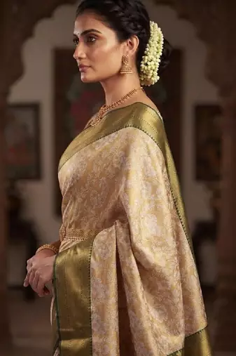 Woven design zari silk blend kanjeevaram saree