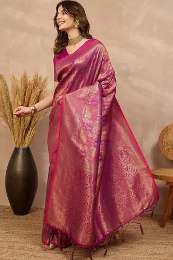 Woven design zari art silk designer kanjeevaram saree