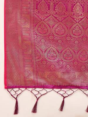 Woven design zari art silk designer kanjeevaram saree 4