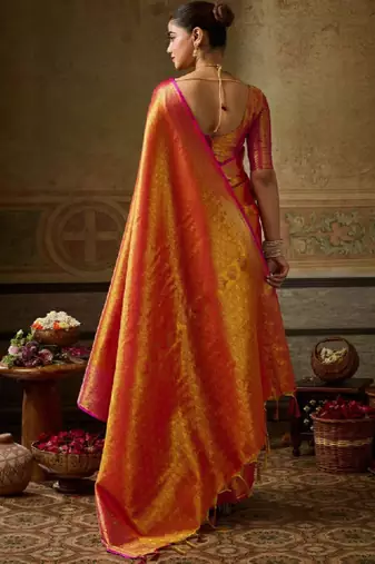 Zari silk blend designer kanjeevaram saree