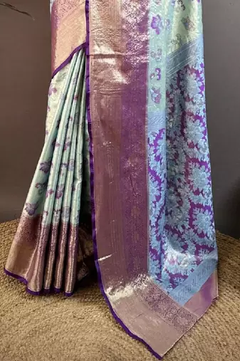 Woven design zari silk blend designer kanjeevaram saree