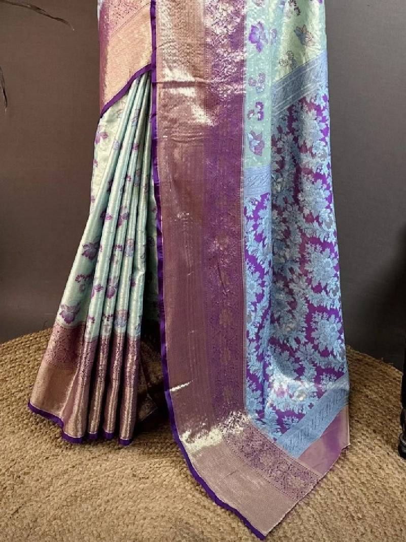 Woven design zari silk blend designer kanjeevaram saree