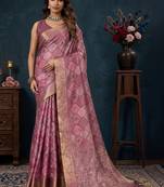 Woven design zari silk blend kanjeevaram saree