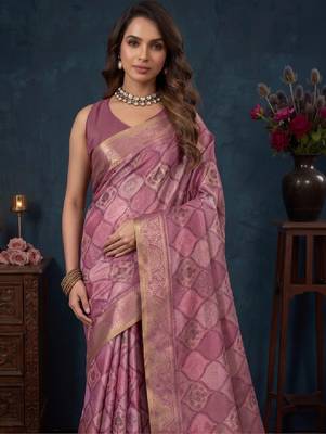 Woven design zari silk blend kanjeevaram saree 2