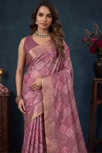 Woven design zari silk blend kanjeevaram saree