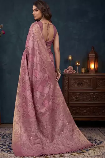 Woven design zari silk blend kanjeevaram saree