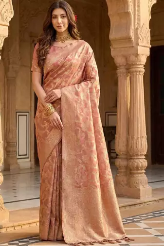 Woven design zari silk blend designer kanjeevaram saree