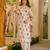 Off white rayon slub printed kurta pant with dupatta